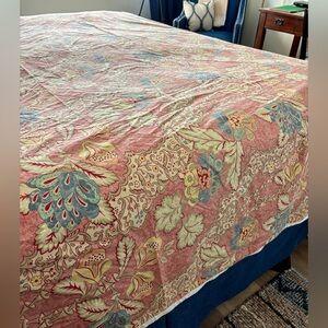 Pottery Barn Florentine king cotton duvet Jacobean floral 3 standard shams